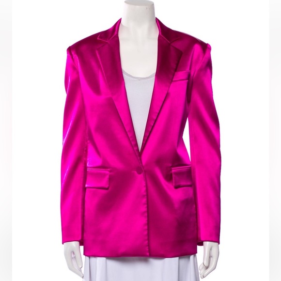 ❌SOLD❌ Frame oversized Satin/Silk Pink Blazer (XS/S) - Picture 1 of 8